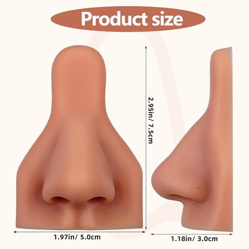 Silicone Prosthetic Nose Soft Silicone Fake Nose Jewelry Display Nose Silicone Nose Human Model Silicone Body Parts Ear Jewelry Nose Body Part Accessories Perforation 3d in Saudi Arabia