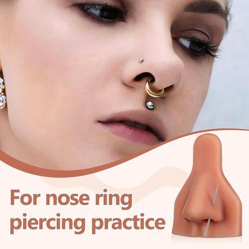 Silicone Prosthetic Nose Soft Silicone Fake Nose Jewelry Display Nose Silicone Nose Human Model Silicone Body Parts Ear Jewelry Nose Body Part Accessories Perforation 3d in Saudi Arabia