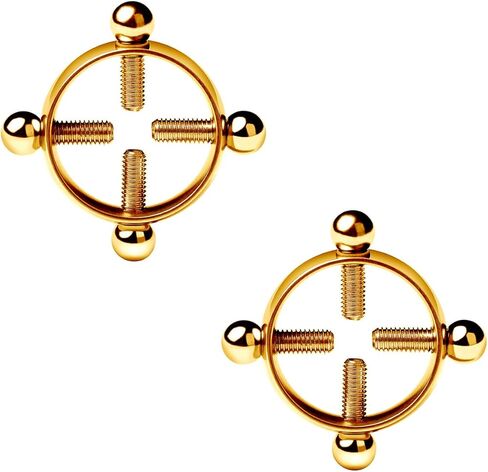 2Pcs Round Stainless Steel Non-Piercing Nipple Rings for Women Fake Nipple Rings Shield Barbell Body Jewelry in Saudi Arabia