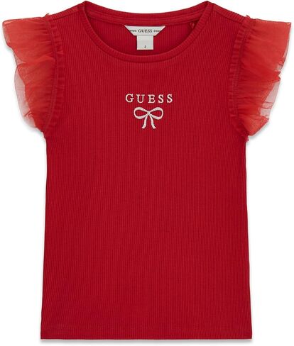Guess Girls' Eco Short Sleeve Rib T-Shirt W/Mesh in Saudi Arabia