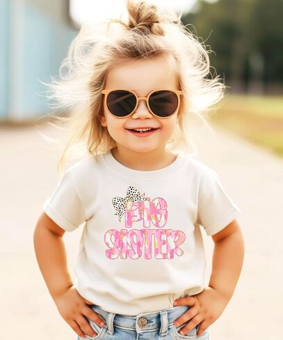 قميص Olive Loves Apple Big Sister Bow للأطفال الصغار والفتيات الشباب، تي شيرت برسومات أخت جديدة عصرية in Kuwait