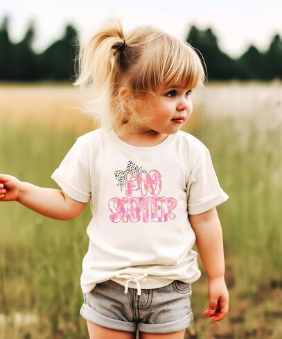 قميص Olive Loves Apple Big Sister Bow للأطفال الصغار والفتيات الشباب، تي شيرت برسومات أخت جديدة عصرية in Kuwait