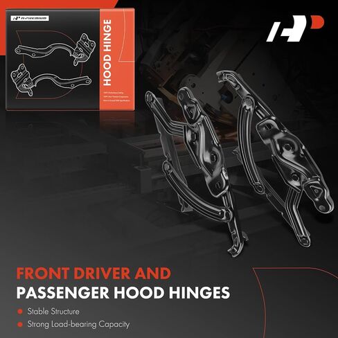 A-Premium Front Hood Hinges Compatible with Chevrolet Malibu/Chevelle/El Camino 1964, Impala/Bel Air Biscayne 1963-1964, Chevy II 1963-1965 & Pontiac GTO & Oldsmobile 442, Cutlass, F85, 2-PC Set in Saudi Arabia
