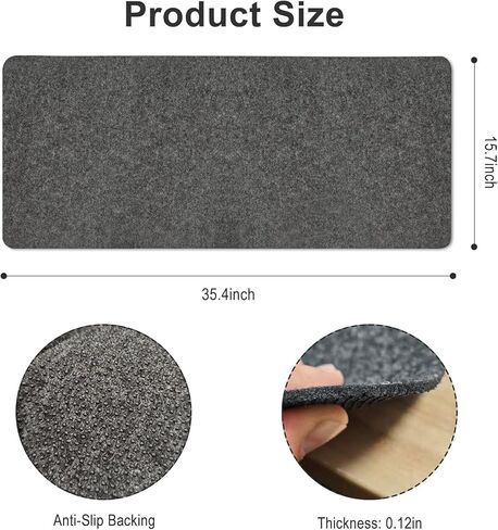 Felt Desk Mat 35.4 x 15.7 Inch, Large Desk Pad Protector for Keyboard and Mouse, Non-Slip Desk Blotter for Office & Home, Charcoal Gray Felt Mouse Pad in Kuwait