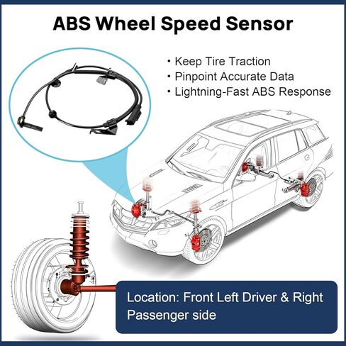 ABS Wheel Speed Sensor, Front Left Right Fits for 2009-2020 Dodge Journey, 2008-2014 Avenger, 2011-2014 Chrysler 200, 2007-2010 Sebring, Driver and Passenger Side ABS Sensors, ALS2408 ALS2410, 2PCS in Saudi Arabia