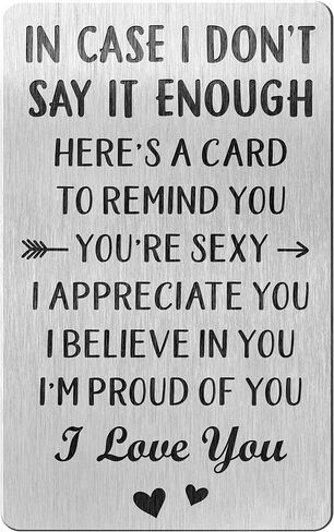 Gifts for Him, Men, Boyfriend, Husband for Anniversary, Valentines, Christmas, Birthday - Birthday, Anniversary Card for Boyfriends, Men, Husbands - Wallet Insert for Boyfriend, Husband, Him in Kuwait