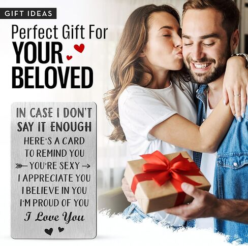 Gifts for Him, Men, Boyfriend, Husband for Anniversary, Valentines, Christmas, Birthday - Birthday, Anniversary Card for Boyfriends, Men, Husbands - Wallet Insert for Boyfriend, Husband, Him in Kuwait