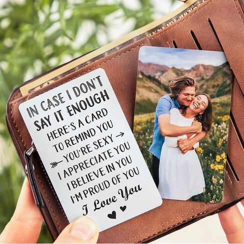 Gifts for Him, Men, Boyfriend, Husband for Anniversary, Valentines, Christmas, Birthday - Birthday, Anniversary Card for Boyfriends, Men, Husbands - Wallet Insert for Boyfriend, Husband, Him in Kuwait