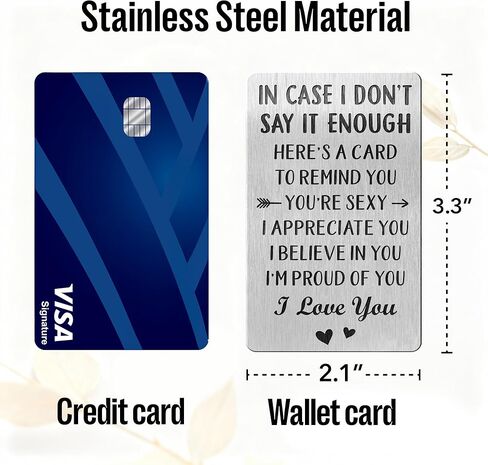 Gifts for Him, Men, Boyfriend, Husband for Anniversary, Valentines, Christmas, Birthday - Birthday, Anniversary Card for Boyfriends, Men, Husbands - Wallet Insert for Boyfriend, Husband, Him in Kuwait