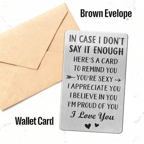 Gifts for Him, Men, Boyfriend, Husband for Anniversary, Valentines, Christmas, Birthday - Birthday, Anniversary Card for Boyfriends, Men, Husbands - Wallet Insert for Boyfriend, Husband, Him in Kuwait