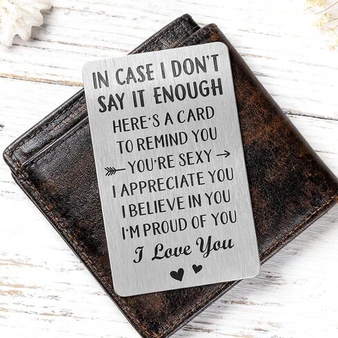 Gifts for Him, Men, Boyfriend, Husband for Anniversary, Valentines, Christmas, Birthday - Birthday, Anniversary Card for Boyfriends, Men, Husbands - Wallet Insert for Boyfriend, Husband, Him in Kuwait
