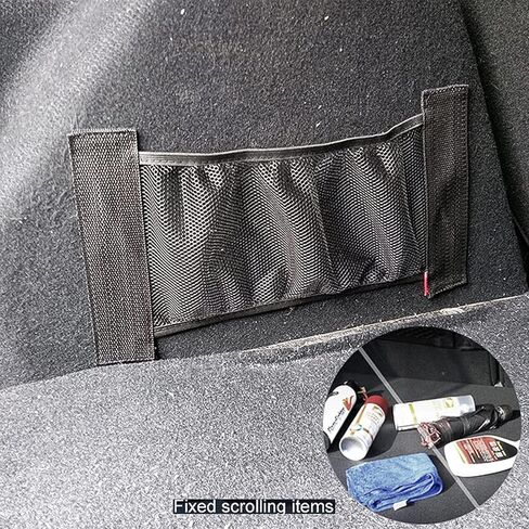 13.8" x 7.9" Trunk Storage Organizer with Magic Sticker,Car Mesh Cargo Net, Auto Elastic Storage Mesh Pouch for Rear Storage Wall Net Organizer for Car in Saudi Arabia