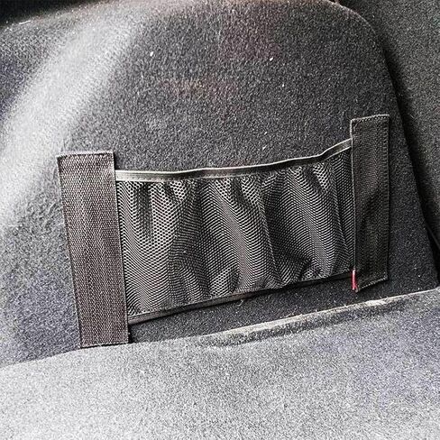 13.8" x 7.9" Trunk Storage Organizer with Magic Sticker,Car Mesh Cargo Net, Auto Elastic Storage Mesh Pouch for Rear Storage Wall Net Organizer for Car in Saudi Arabia