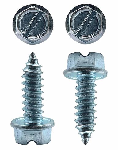 Donkey Auto Products License Plate Screws, Slotted Hex Head, #14 x 3/4 Inch, Rust Resistant, 4 Pack in Saudi Arabia