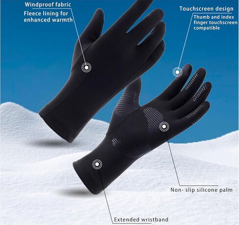 Men's Lightweight Running Gloves Anti-Slip Touch Screen Warm Winter Gloves Liners for Cycling Biking Driving in Saudi Arabia