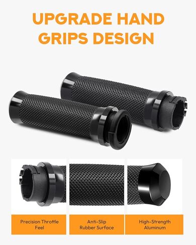 PBYMT 1inch Hand Grips, Cable Throttle Control Handlebar Grips Fit for Harley ’96-’07 Touring, ’08-’13 XR, ’96-Later XL, ’02-’17 VRSC, ’96-’17 Dyna (Except FXDLS) in Saudi Arabia