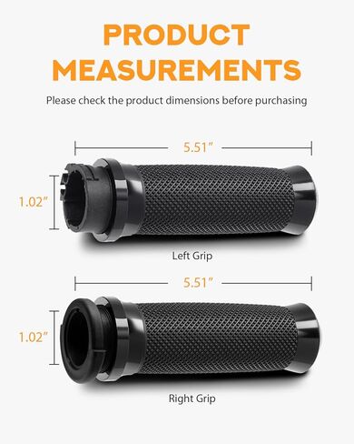 PBYMT 1inch Hand Grips, Cable Throttle Control Handlebar Grips Fit for Harley ’96-’07 Touring, ’08-’13 XR, ’96-Later XL, ’02-’17 VRSC, ’96-’17 Dyna (Except FXDLS) in Saudi Arabia