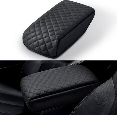 Center Console Armrest Cover Compatible with Toyota 4Runner 2010-2024 Accessories, Premium Leather Arm Rest Cover Pad, Car Middle Console Cover (Black) in Saudi Arabia