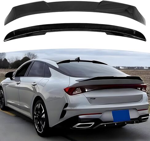 طقم هيكل جناح جناح خلفي لـ 2025-2026 Kia K5 GT-Line/GT/LXS/EX/LX/Optima، ملحقات خط Kia K5 GT Line جناح خلفي وجناح خلفي للنافذة العلوية (أسود لامع) in Kuwait