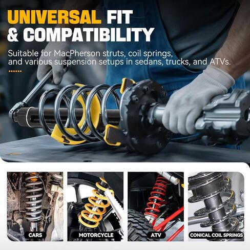 مجموعة ضاغط زنبركي من Auto Dynasty Strut، أداة إزالة لفائف دعامة الشوكة العالمية القابلة للتبديل، طقم ضاغط زنبركي من Macpherson مع غطاء واقٍ وحقيبة تخزين in Kuwait
