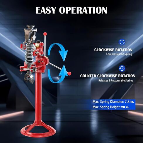 أداة ضاغط زنبركي تبختر - ضاغط زنبركي ملفوف شديد التحمل لإصلاح ممتص الصدمات في السيارات، أقصى قطر زنبركي 7.8 بوصة وارتفاع 20 بوصة in Kuwait