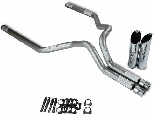 Shopline Dual 3 بوصة يناسب F-Series يناسب F150 04'-14' بدون كاتم صوت مائل من الكروم in Kuwait