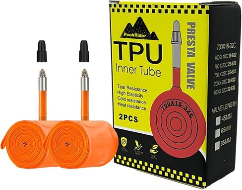 أنابيب داخلية من مادة TPU 700C 18–32C، أنابيب دراجة خفيفة للغاية مع صمام بريستا (45/65/85 مم) - عبوتان لدراجات الطريق in Kuwait