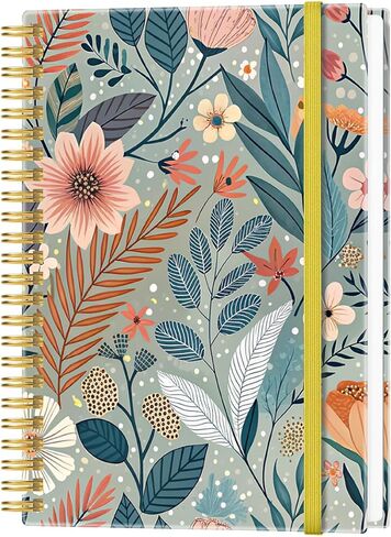 A5 Blank Notebook - 70 Sheets/140 Pages Blank Paper Notebook, 100 GSM Thick White Paper, 5.8" x 8.3" Spiral Blank Journal, Blue Watercolor in Saudi Arabia