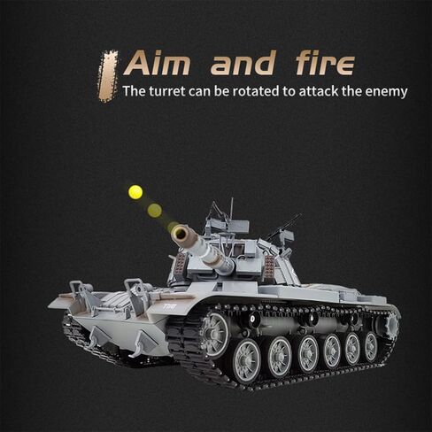 دبابة FunXylophy RC للبالغين، 1/16 2.4G دبابة القتال الرئيسية الألمانية Leopard 2A7 مع الصوت والضوء، مركبة قتال مدرعة عسكرية in Kuwait