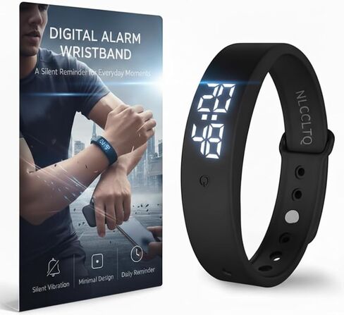 Vibrating Alarm Wristband Wrist Alarm Clock Watch Vibrating Band Vibrates Silent Bracelet Alarms for Heavy Sleepers That Won't Wake Partner Wearable Shock Devices to Wake up Bands for Deaf Sleeper in Saudi Arabia