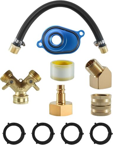 6.0L Oil Cooler Flush Kit With T Port Blue Aluminum Flush Adapter Fit for Ford VT365 VT275 2003-2010 Engines in Saudi Arabia