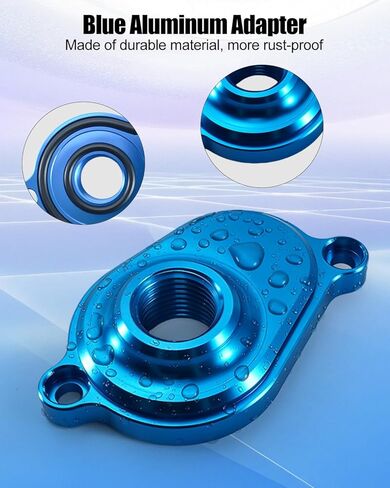 6.0L Oil Cooler Flush Kit With T Port Blue Aluminum Flush Adapter Fit for Ford VT365 VT275 2003-2010 Engines in Saudi Arabia