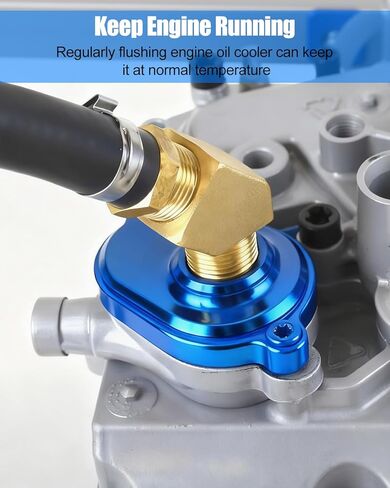 6.0L Oil Cooler Flush Kit With T Port Blue Aluminum Flush Adapter Fit for Ford VT365 VT275 2003-2010 Engines in Saudi Arabia