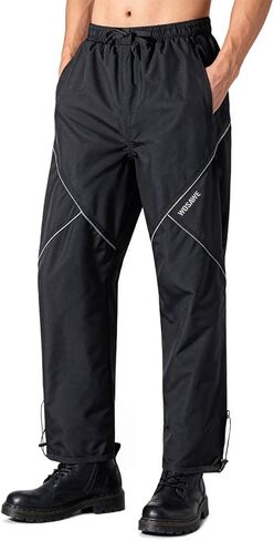 WOSAWE Unisex Motorcycle Rain Pants Mens Hiking Waterproof Trousers with Reflective Elements Cargo Pocket in Kuwait