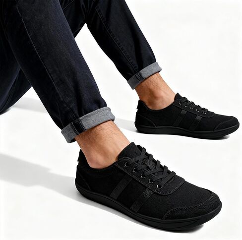 Barefoot Shoes for Men, Zero Drop Wide Toe Box Shoes, Minimalist Breathable Soft Canvas Sneakers in Kuwait