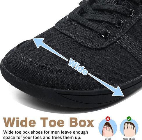Barefoot Shoes for Men, Zero Drop Wide Toe Box Shoes, Minimalist Breathable Soft Canvas Sneakers in Kuwait