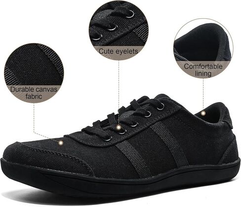 Barefoot Shoes for Men, Zero Drop Wide Toe Box Shoes, Minimalist Breathable Soft Canvas Sneakers in Kuwait