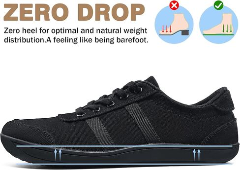 Barefoot Shoes for Men, Zero Drop Wide Toe Box Shoes, Minimalist Breathable Soft Canvas Sneakers in Kuwait