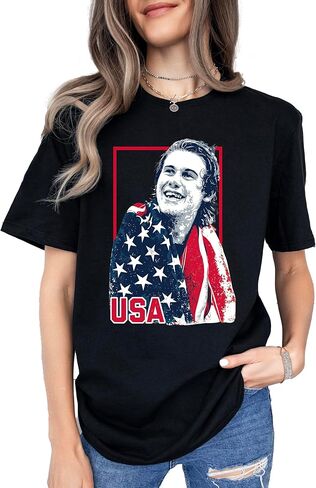 Jack Hughes Shirt - USA Gold Hockey Tshirt, American Flag Hockey Hero T-Shirt, Patriotic Sports Fan Tee, USA Pride Hockey Lover Gift Men Women for Game Day Sports Supporters in Saudi Arabia