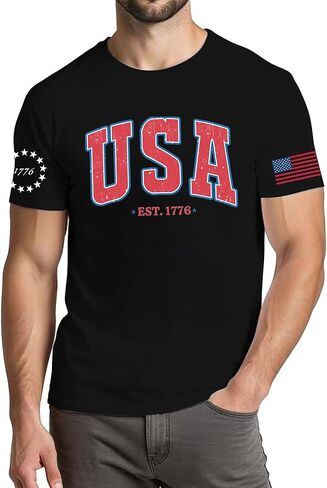 قميص رجالي الرابع من يوليو 2026 العلم الأمريكي 250th الذكرى تي شيرت الولايات المتحدة الأمريكية يوم الاستقلال الوطني توب ستار المشارب تي شيرت in Kuwait