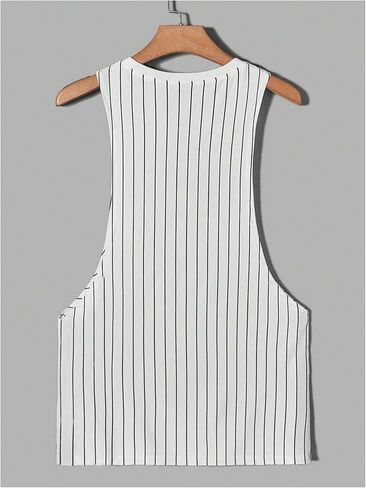 WDIRARA Men's Letter Graphic Striped Tank Tops Gym Workout Crew Neck Sleeveless Tops in Saudi Arabia