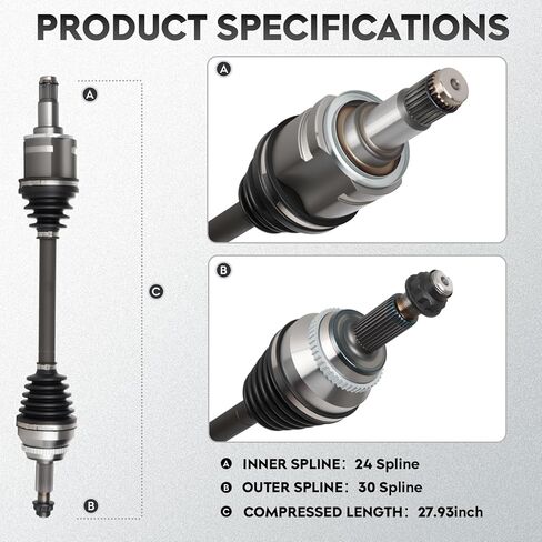 NEW Left Front CV Axle Shaft Assembly fits for Toyota Sienna 2004 2005 2006 3.3L, for Sienna 2007 2008 2009 2010 3.5L, FWD Only, Driver Side, for 66-5260 in Saudi Arabia