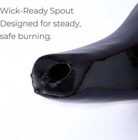 مصباح زيت هيروديان مصنوع يدويًا - مصباح طين على الطراز الكتابي القديم للاستخدام الشعائري، مصباح زيت زيتون سيراميك مع فتحة فتيل - نسخة طبق الأصل تاريخية لديكور المنزل أو عرض التدريس in Kuwait