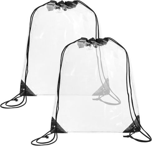 2 Pcs Clear Drawstring Bags, Clear Concert Bag See Through Waterproof Pvc Backpack for Men Women Stadium Events Colleges Sport Event Concert Festivals in Saudi Arabia