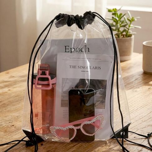 2 Pcs Clear Drawstring Bags, Clear Concert Bag See Through Waterproof Pvc Backpack for Men Women Stadium Events Colleges Sport Event Concert Festivals in Saudi Arabia