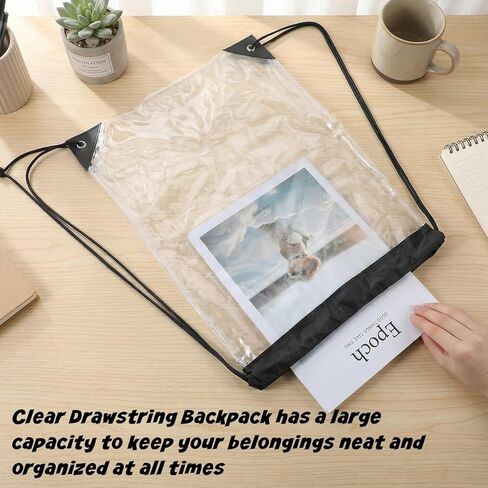 2 Pcs Clear Drawstring Bags, Clear Concert Bag See Through Waterproof Pvc Backpack for Men Women Stadium Events Colleges Sport Event Concert Festivals in Saudi Arabia