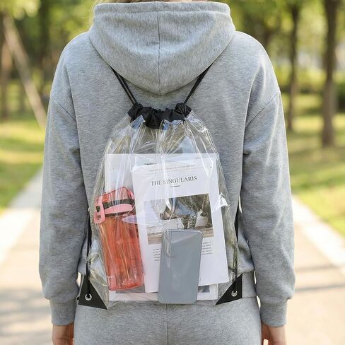 2 Pcs Clear Drawstring Bags, Clear Concert Bag See Through Waterproof Pvc Backpack for Men Women Stadium Events Colleges Sport Event Concert Festivals in Saudi Arabia