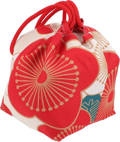 Amosfun Japanese Drawstring Bag Portable Kimono Purse Fabric Phone Pouch Drawstring Purse Cherry Blossom Handbag in Saudi Arabia