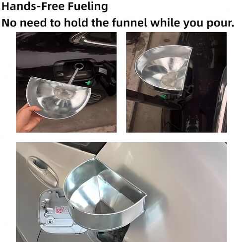 قمع غاز للسيارة وجزازة العشب - نموذج مجلفن عالي التحمل مع شاشة فلتر، قمع زيت ذو فم كبير لاستخدام السيارات، Embudo para Gasolina con Filtro in Kuwait