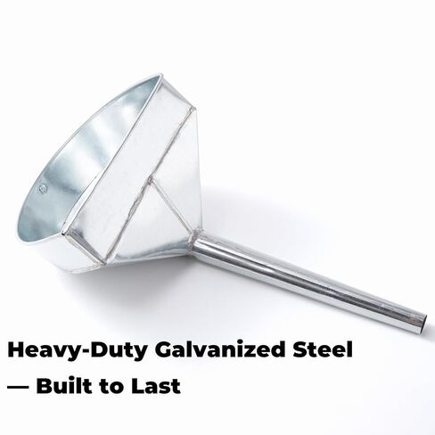 قمع غاز للسيارة وجزازة العشب - نموذج مجلفن عالي التحمل مع شاشة فلتر، قمع زيت ذو فم كبير لاستخدام السيارات، Embudo para Gasolina con Filtro in Kuwait